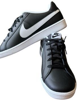 Nike Court Royale Black White Sneakers Men’s 12 NWOB Leather Low Top Streetwear